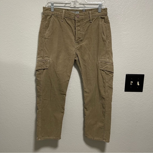 Vince Women’s Button Fly Tan Corduroy Cargo Ankle Pant Size 4 - Picture 1 of 8